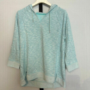 𝅺EUC Calvin Klein 3/4 Hoodie, Light Blue (heathered), Size L